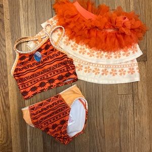 Toddler size 5 Moana bathing suit with skirt